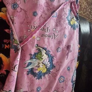 Pink Tinker Bell Scrub Top Size 2x With Blue Accents And Almost Perfect Text
